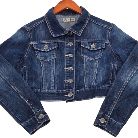 Earl Jeans Jackets & Blazers - Earl Jean Denim Jacket Cropped Blue Jean‎ Jacket Women's Size S